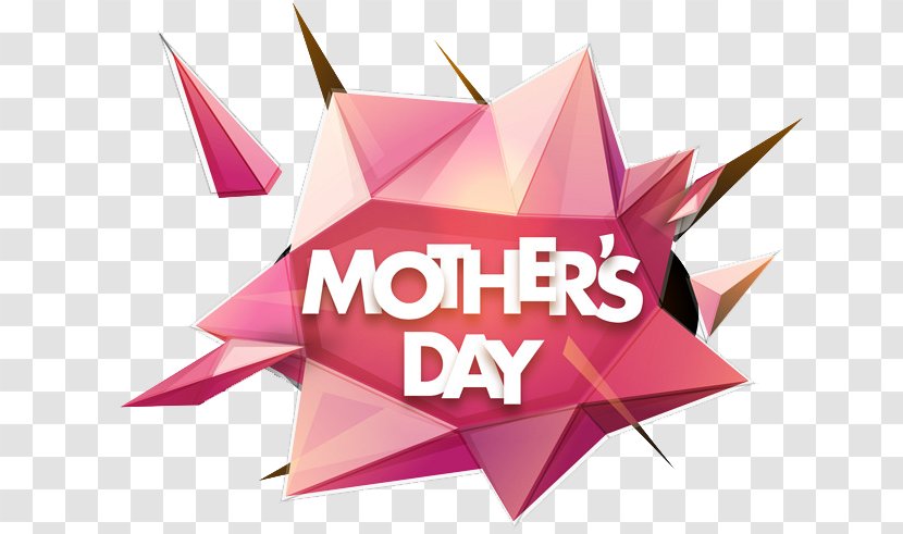Origami Paper Design Mother's Day - Brand - Headline Transparent PNG