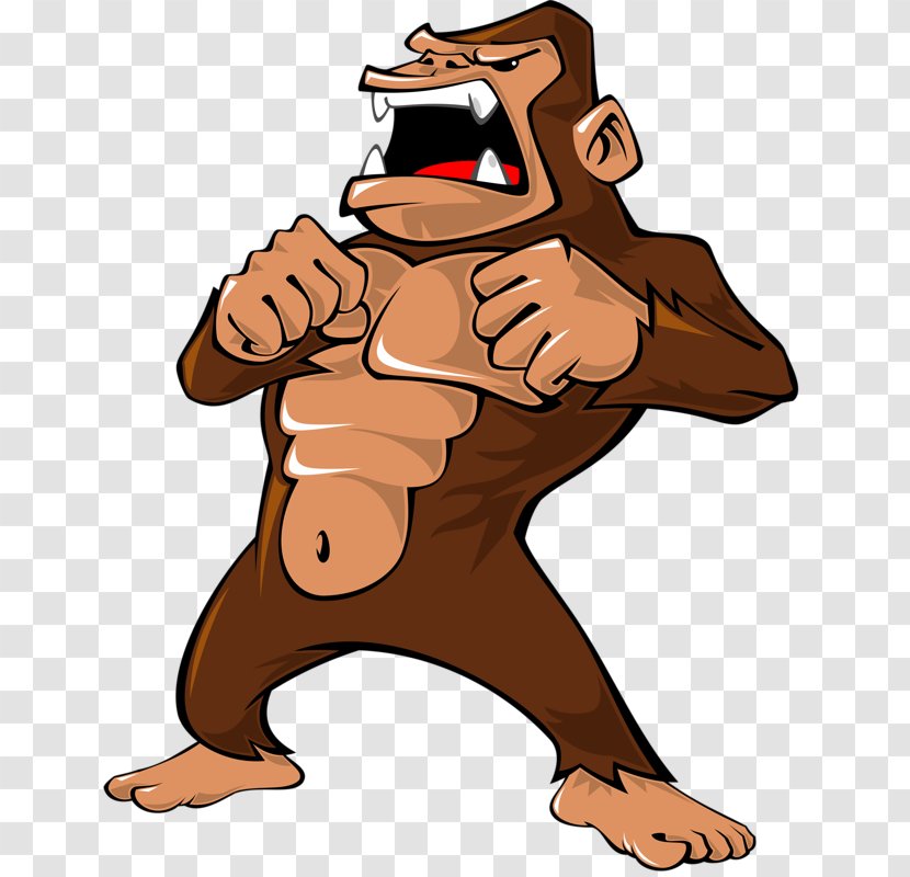 Gorilla Ape Cartoon Illustration - Primate - Grumpy Transparent PNG