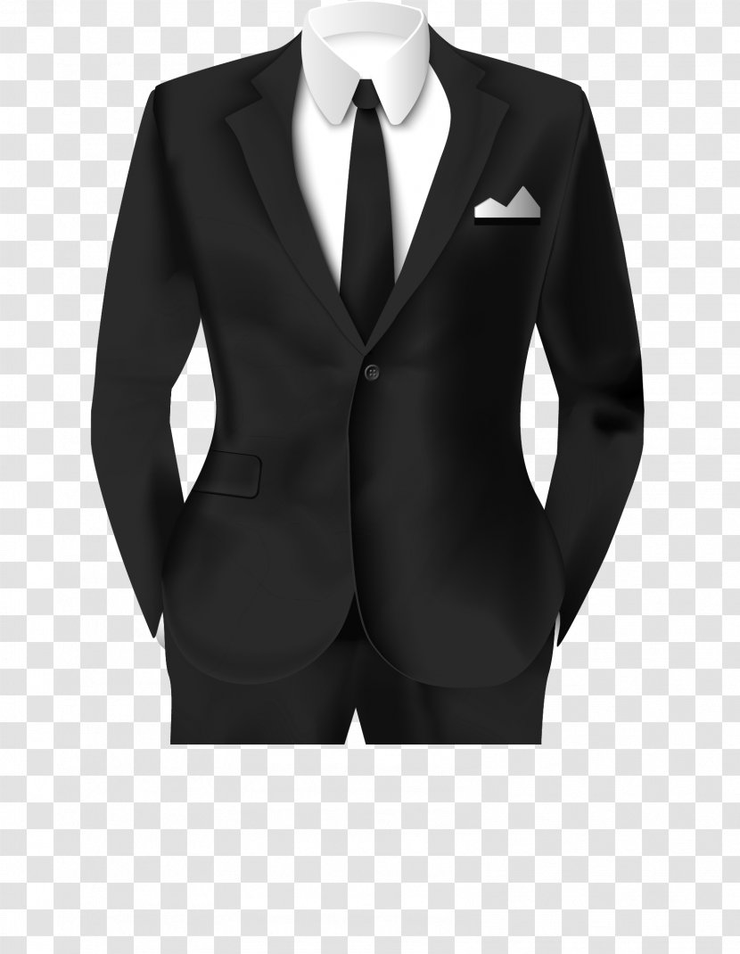 Tuxedo Suit Clothing Formal Wear - Black Work Photo Template Transparent PNG