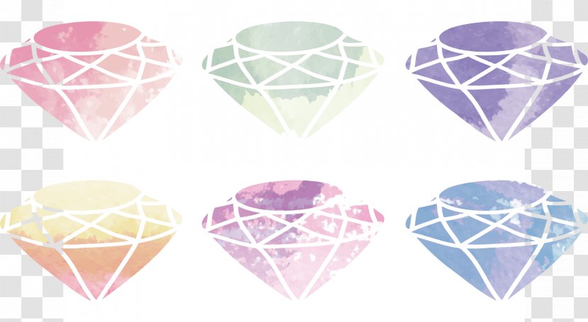 Watercolor Painting Diamond Drawing - Polygon - Vector Flash Transparent PNG