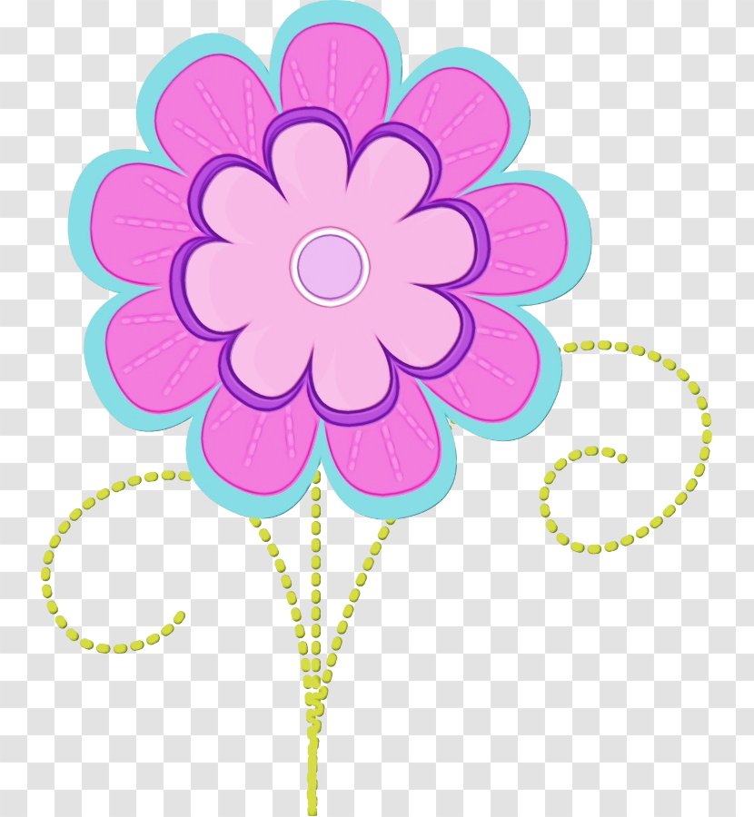 Pink Petal Plant Flower Cut Flowers - Wet Ink Transparent PNG