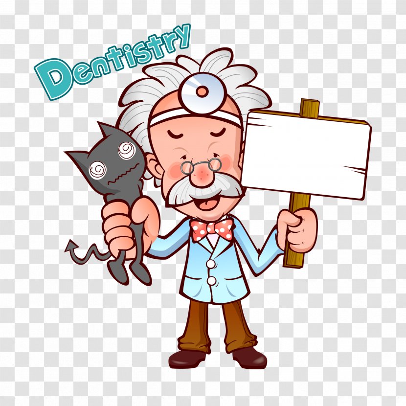 Physician Cartoon Illustration - Watercolor - Old Doctor Transparent PNG