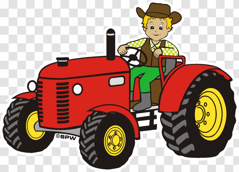 Tractor Agriculture Agricultural Machinery Engineering Sticker - Play Vehicle - Cartoon Farmer Transparent PNG
