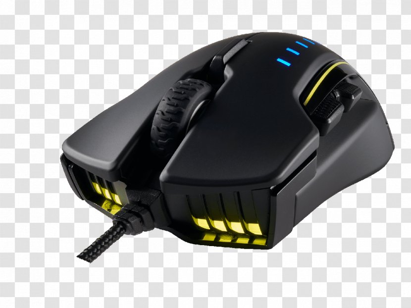 Computer Mouse Black USB Gaming Optical Corsair Glaive RGB Backlit Components - Video Game Transparent PNG