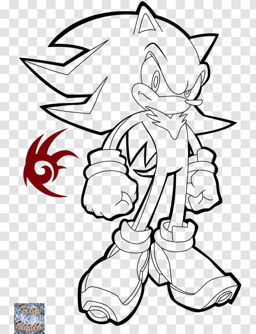 Shadow The Hedgehog Super Sonic Coloring Book Silver - Monochrome - Hedghog Transparent PNG