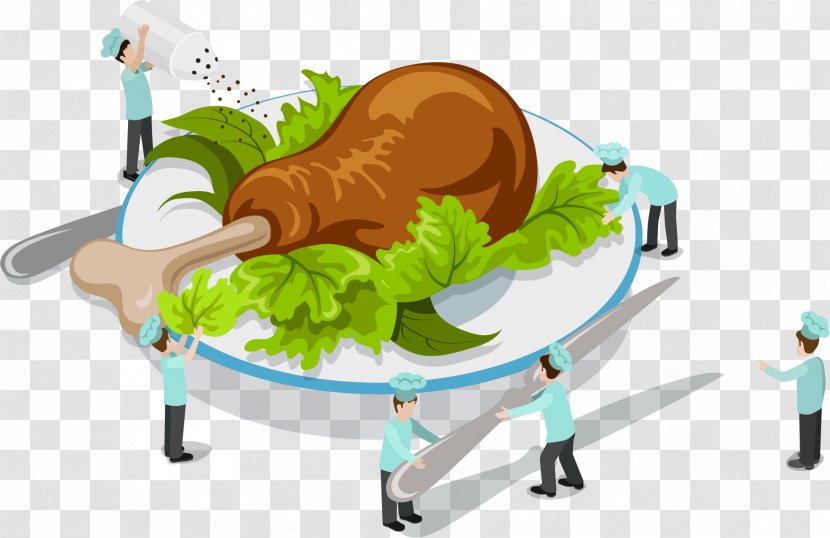 Cafe Bistro Restaurant Cooking - Food - Vector Painted Chicken Production Transparent PNG