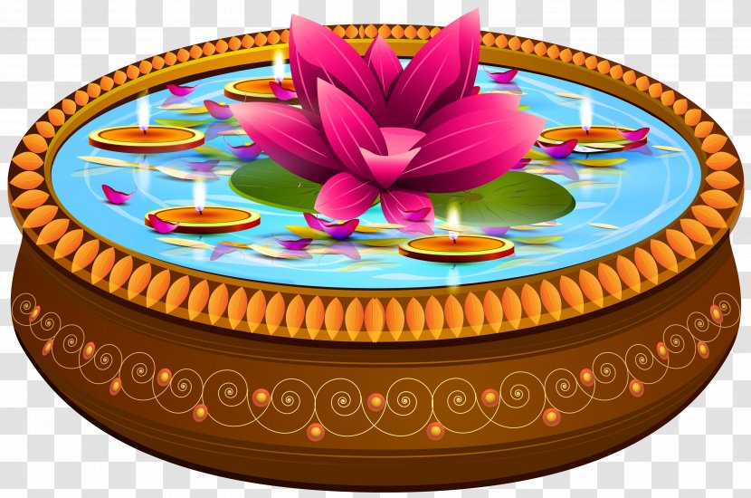 Indian Floating Candles And Lotus Transparent Clip Art Image - Silhouette - Frame Transparent PNG