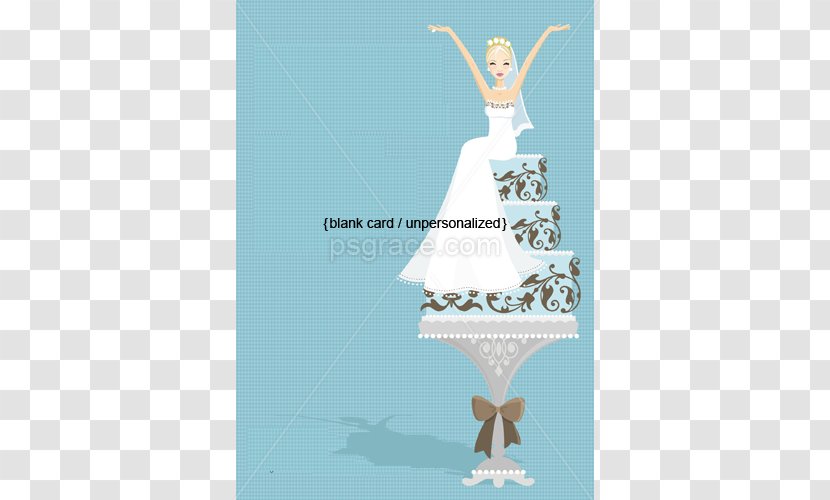 Wedding Invitation Bridal Shower Bride Dress - Tiffany Blue Transparent PNG