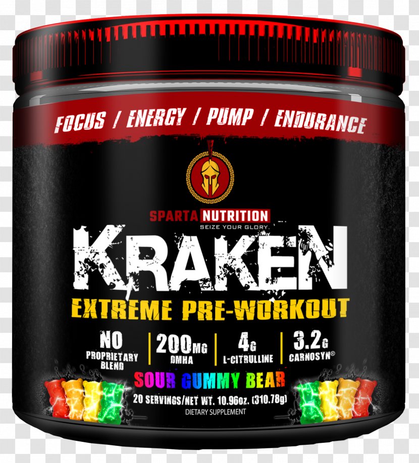 Pre-workout Dietary Supplement Bodybuilding Kraken Physical Fitness - Preworkout Transparent PNG