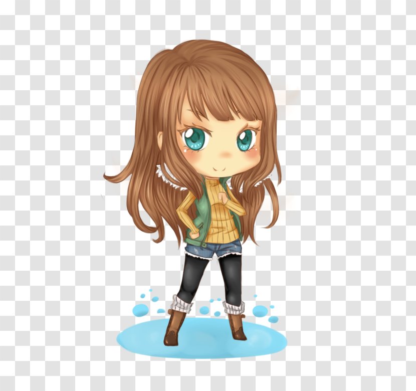 Brown Hair Black Figurine - Watercolor - Masha Doll Transparent PNG