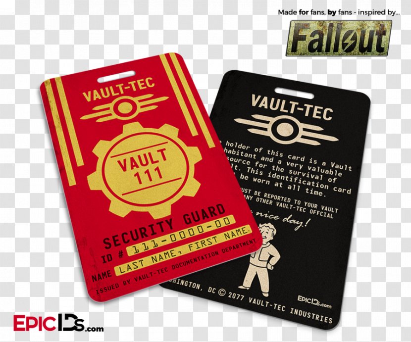 Fallout Badge Name Tag Vault Dweller Wasteland - Mockup Transparent PNG