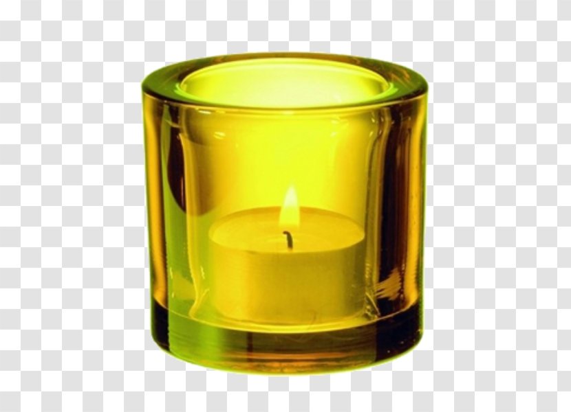 Iittala Kivi Votive Candlestick Tealight - Heikki Orvola - Yellow Candle Flames Transparent PNG