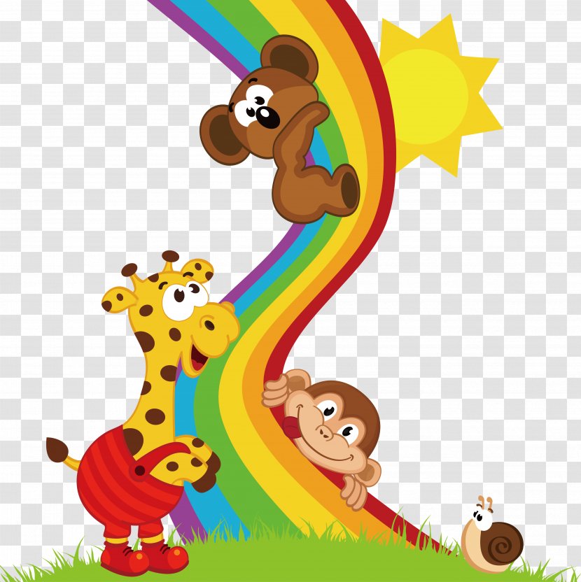 Measurement Height Child Illustration - Cartoon Rainbow Bridge Transparent PNG