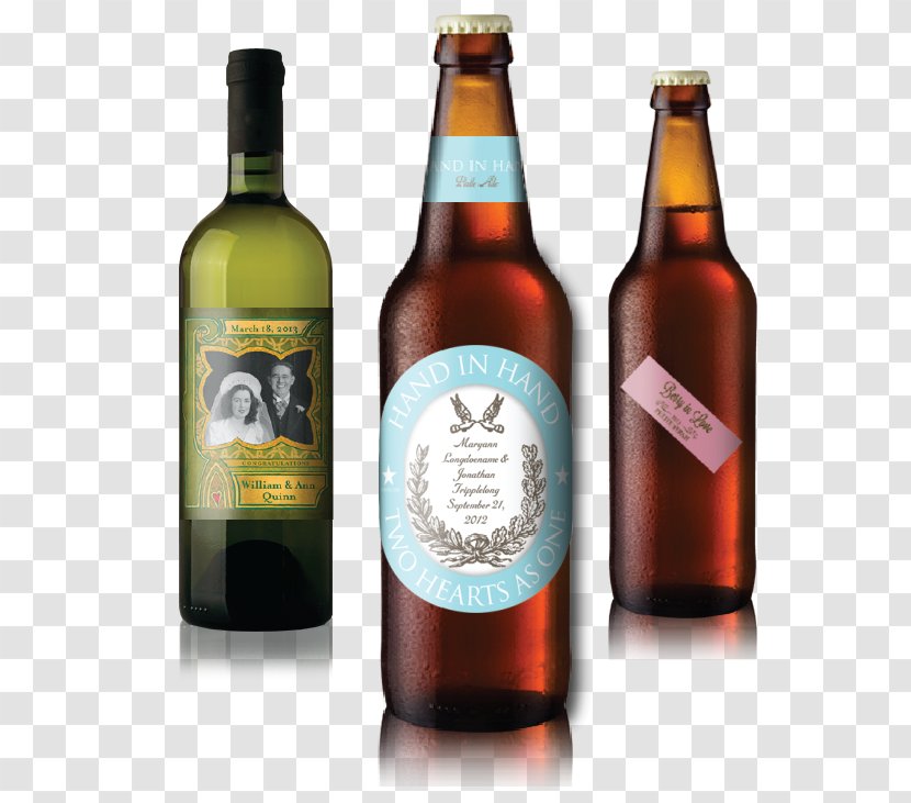 Beer Bottle Wine Alcoholic Drink - Ale - Labels Transparent PNG