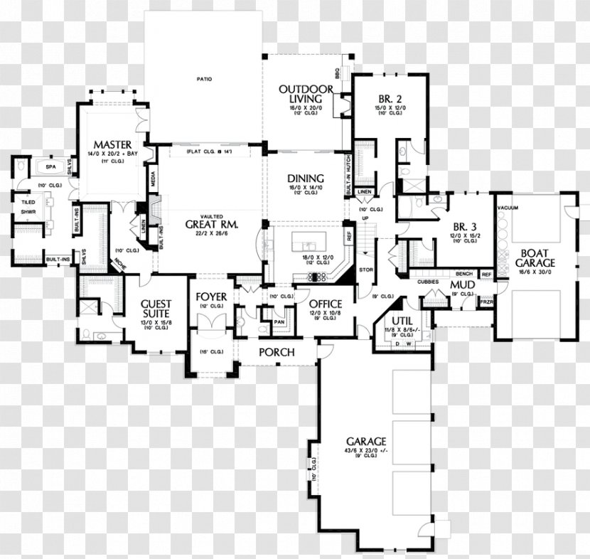 Floor Plan Technical Drawing - Area - Design Transparent PNG