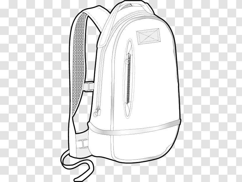 Backpack Black And White - Vector Hand-drawn Transparent PNG