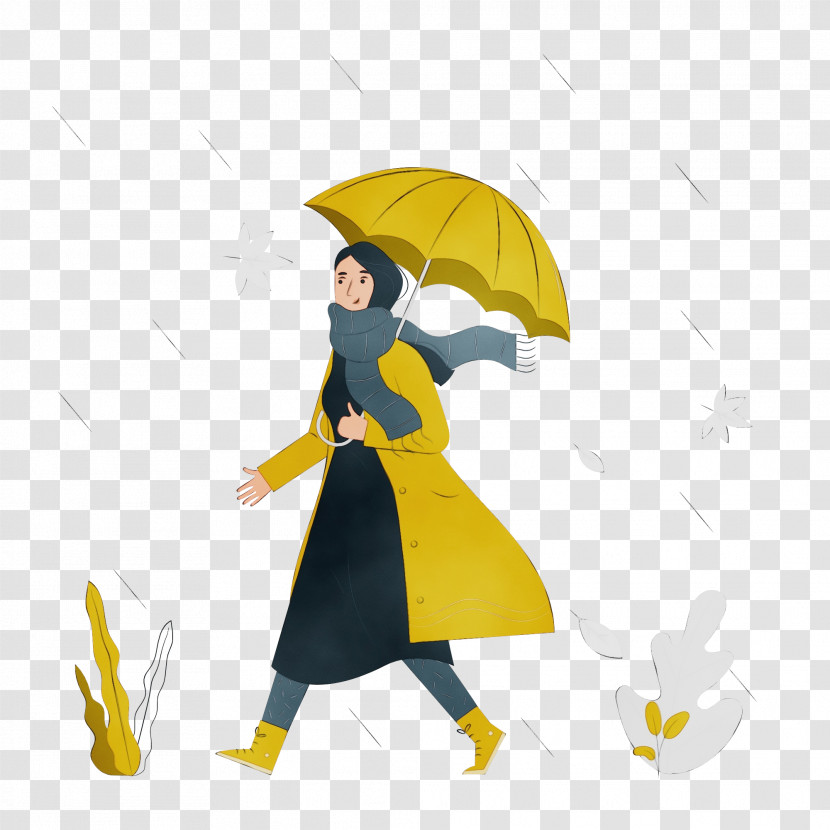 Cartoon Character Yellow Umbrella Character Created By Transparent PNG