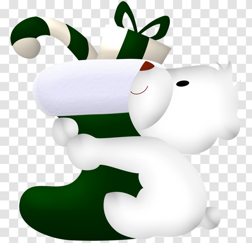 Santa Claus Christmas Stocking Clip Art - Frame - Cartoon Polar Bear Transparent PNG