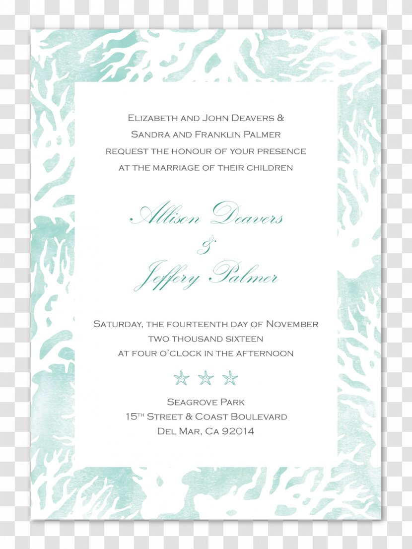 Wedding Invitation Convite Font - Aqua - Text Transparent PNG