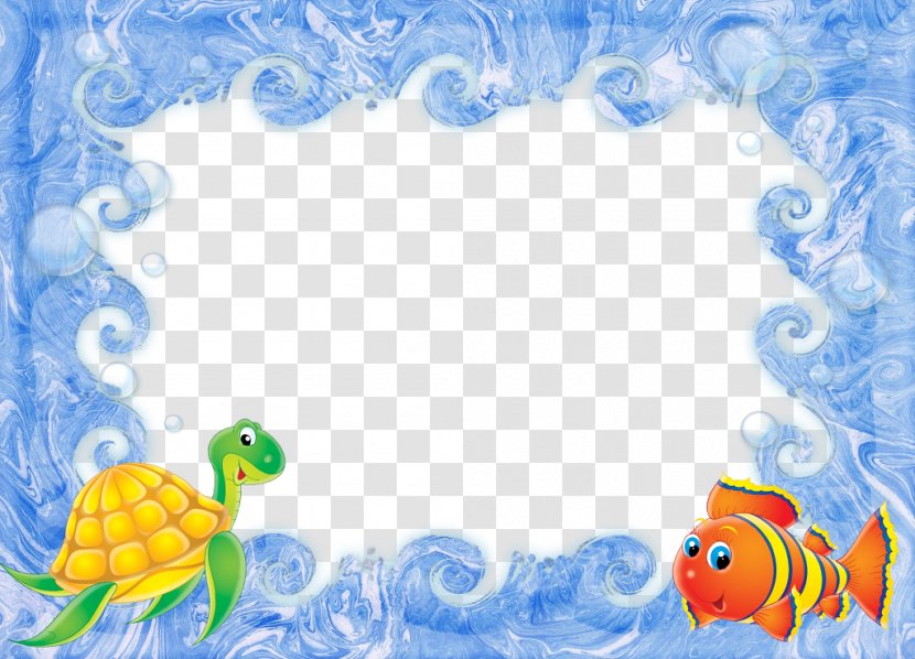 Icon - 9 - Cartoon Fish Turtles Border Transparent PNG