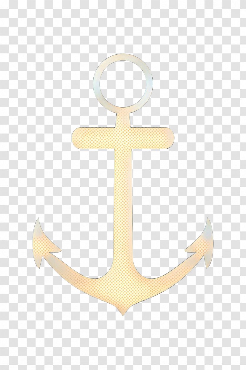Anchor Cross Symbol Beige Pendant - Vintage - Jewellery Fashion Accessory Transparent PNG