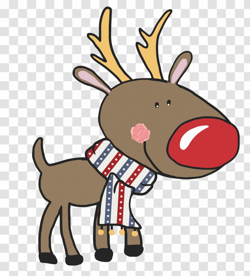 Reindeer Christmas New Year Clip Art - Mammal - Long Deer Transparent PNG