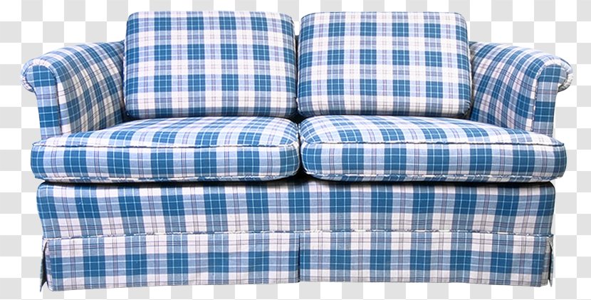 Couch Furniture Chair Living Room Clip Art - Sofa Bed - Blue Line Transparent PNG