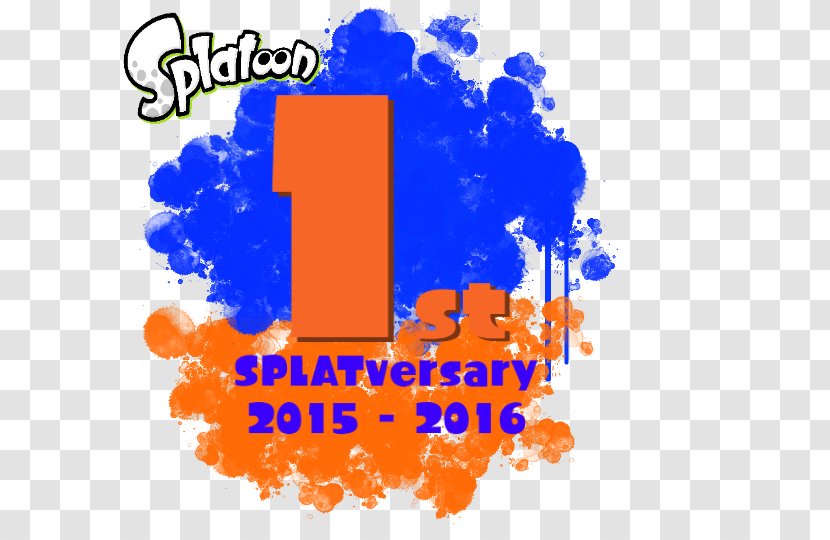 Splatoon Logo Brand Squid Font - Blue - First Anniversary Transparent PNG