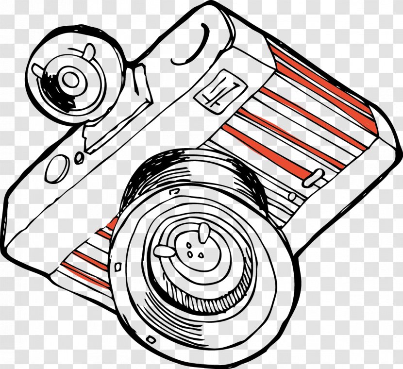 Camera Clip Art - Single Lens Reflex - Old SLR Vector Transparent PNG