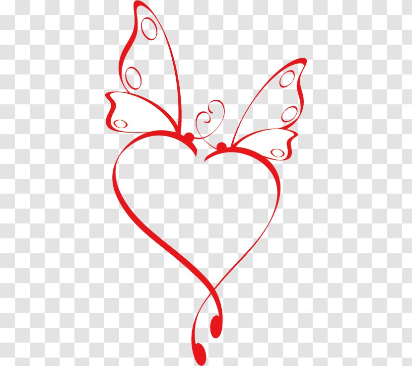 Butterfly Heart Clip Art - Cartoon - Border Transparent PNG