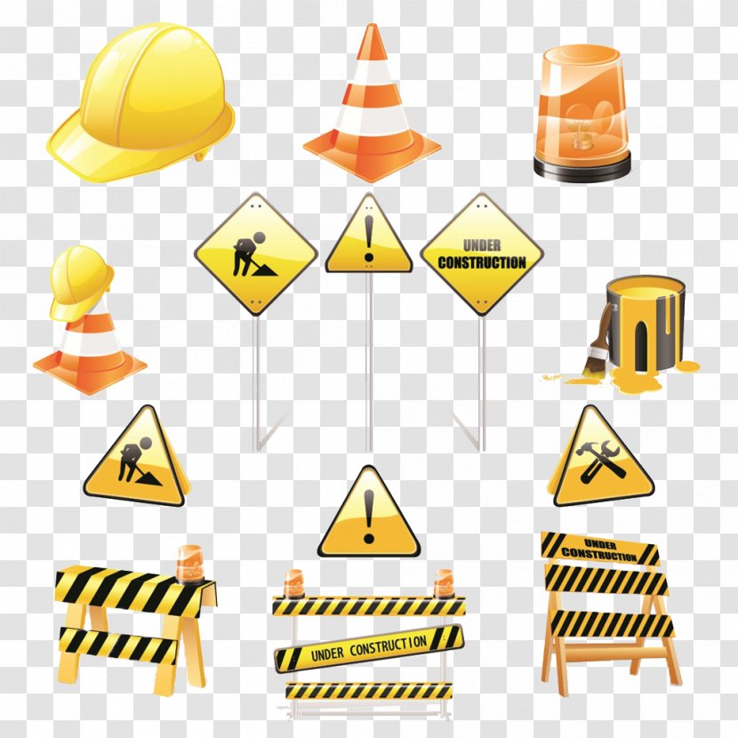 Architectural Engineering Royalty-free Icon - Party Hat - Safety Signs Road Construction Material Transparent PNG