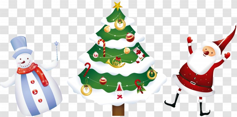 Santa Claus Christmas Tree Gift Clip Art - Suit - Transparent And Snowman Clipart Transparent PNG
