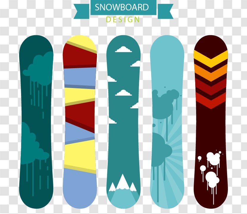 Snowboarding Skiing Winter Sport - Snowboard - Five Design Transparent PNG