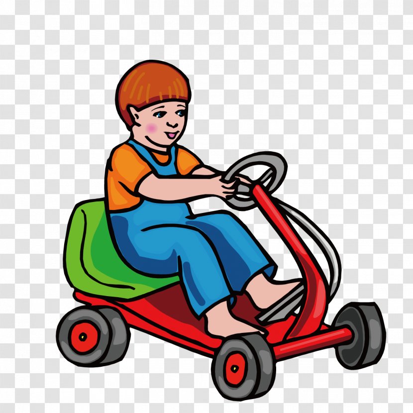 Car Child - A Boy Driving Baby Carriage Transparent PNG