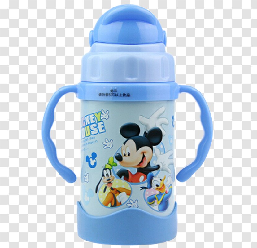 Mickey Mouse Minnie Water Bottle Cup Vacuum Flask - Plastic - Disney Blue Glass Transparent PNG