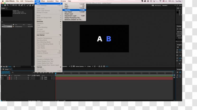 Camera Layers Computer Program Adobe After Effects Screenshot - Media Transparent PNG