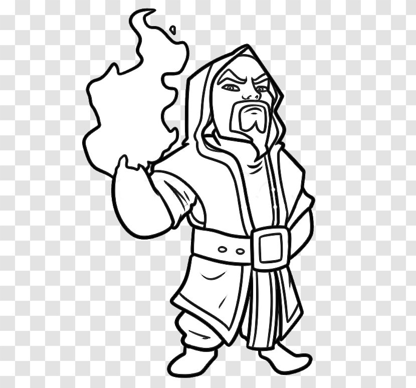 Clash Of Clans Drawing Image Magician Sketch - Silhouette Transparent PNG