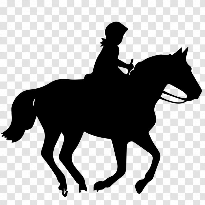Sport Horse Equestrian Jockey Clip Art - Black And White Transparent PNG