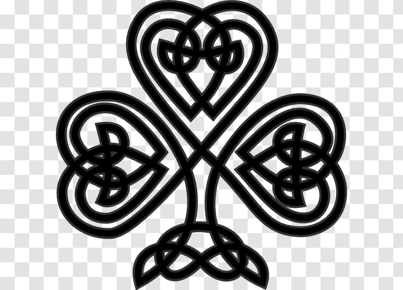 Shamrock Celtic Knot Clip Art Four-leaf Clover Irish - Cartoon - Striped Pattern Transparent PNG