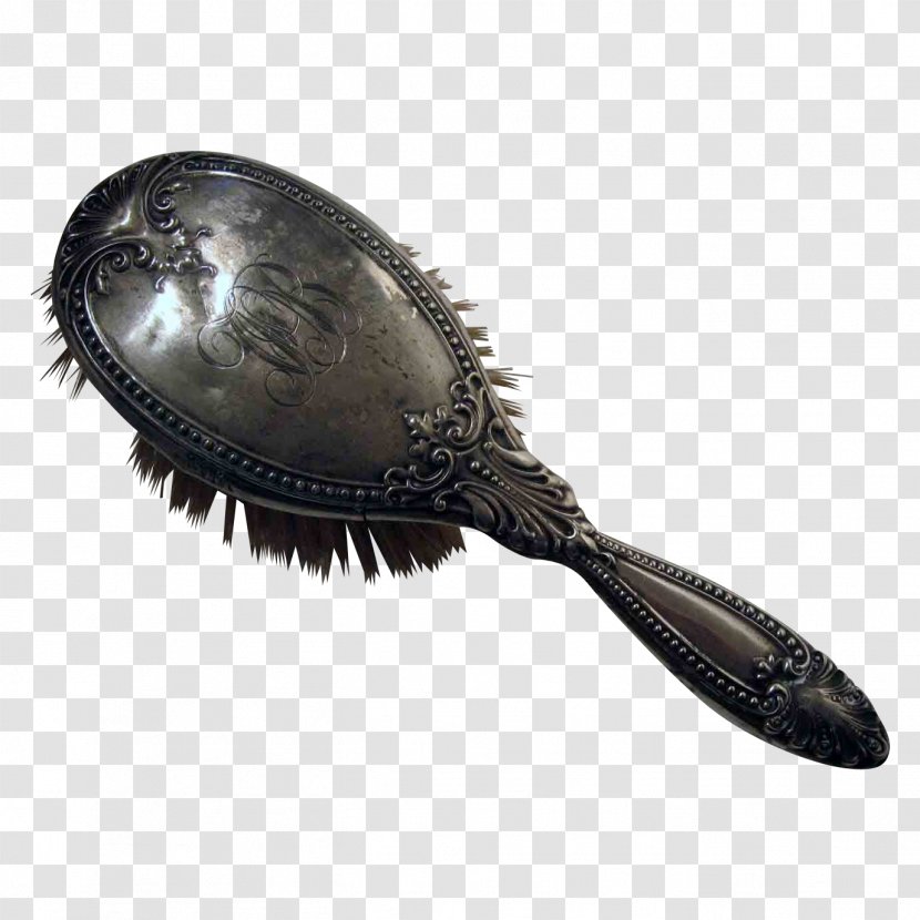 Victorian Era Hairbrush Sterling Silver - Antique Transparent PNG
