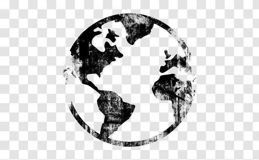 World Globe Desktop Wallpaper - Black And White Transparent PNG