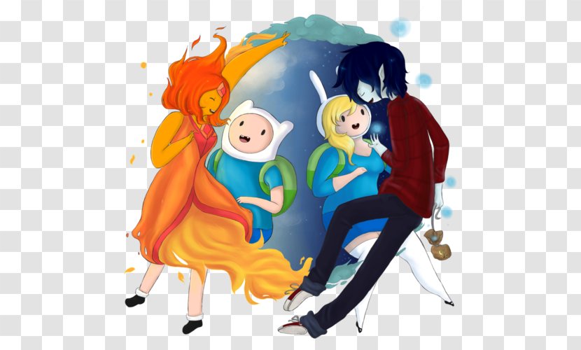Finn The Human Flame Princess Adventure - Fionna And Cake - Rabbit Is Inset On Moon Transparent PNG