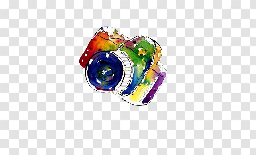 Camera Watercolor Painting Photography - Picture Material Transparent PNG