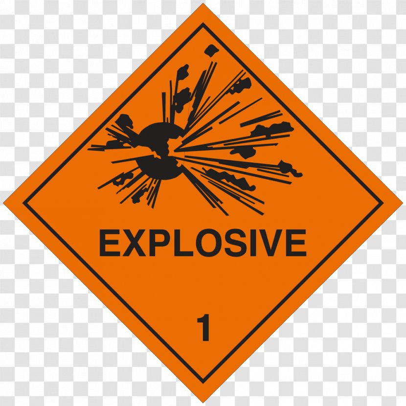 Dangerous Goods Placard Hazard UN Number Transport - Signage - Explosive Stickers Transparent PNG