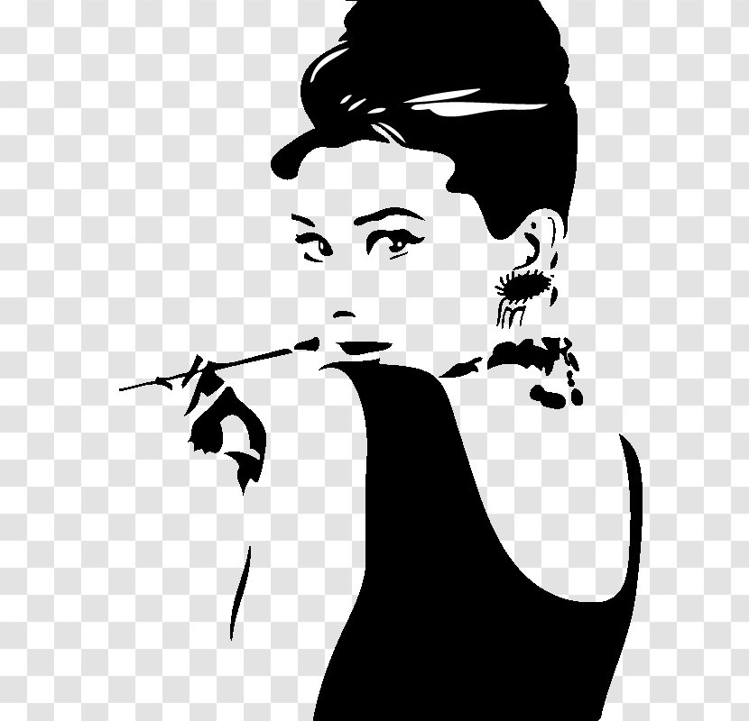 Breakfast At Tiffany's Wall Decal Sticker Mural - Smoking - Painting Transparent PNG