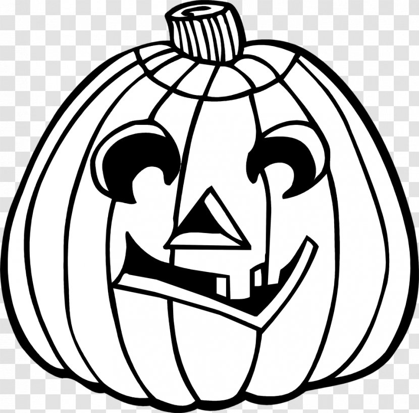 Halloween Jack-o'-lantern Clip Art - Black And White Transparent PNG