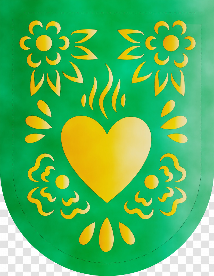 Petal Green Font Heart M-095 Transparent PNG