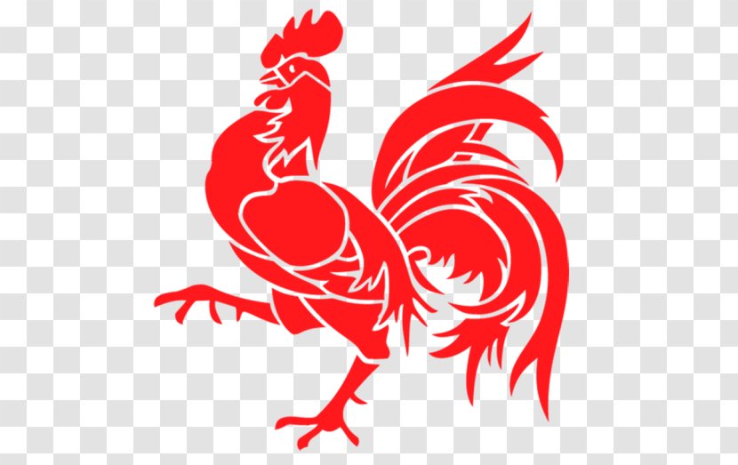 Rooster China Chicken Paper Sticker - Silhouette Transparent PNG