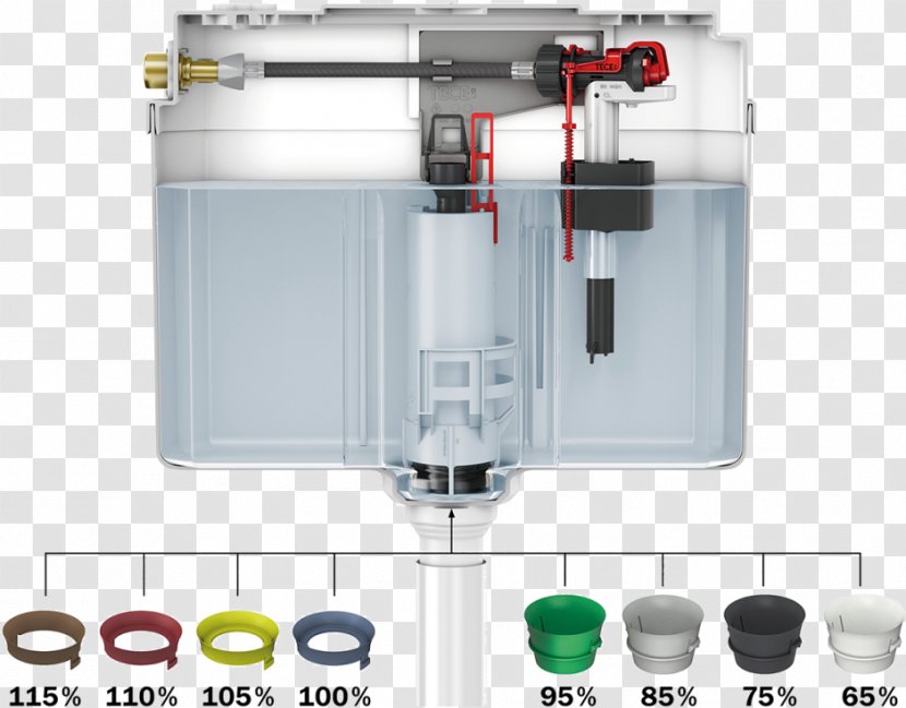 Ballcock Flush Toilet TECE Valve F1 9820006 For Cistern Complete Faucet Handles & Controls - Ifh Transparent PNG
