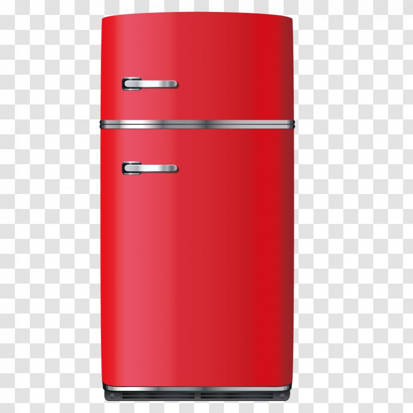 Refrigerator Red - Kitchen Appliance - Beautifully Transparent PNG